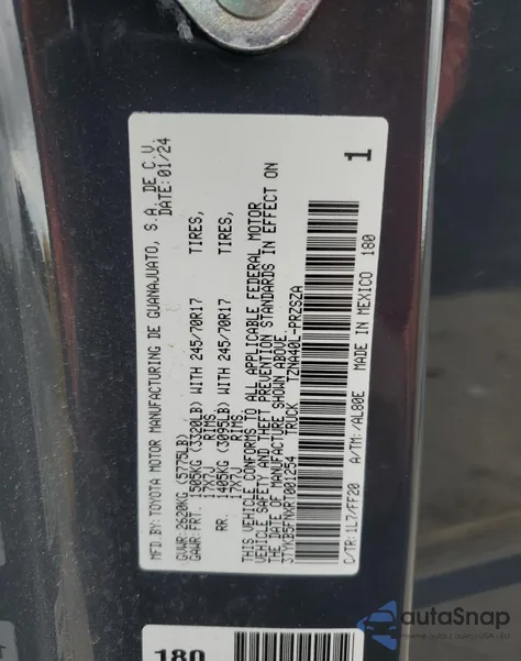 2024 Toyota Tacoma Double Cab z USA, uszkodzony, nr VIN 3TYKB5FNXRT001254